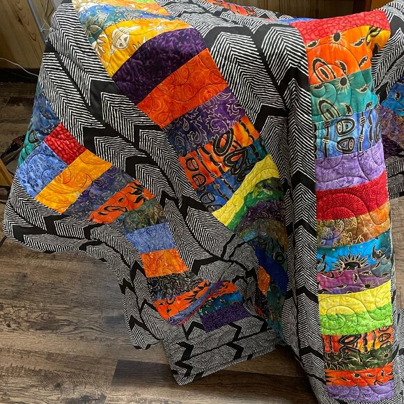 Handmade African -Style Lap quilt - Picture 5 of 7